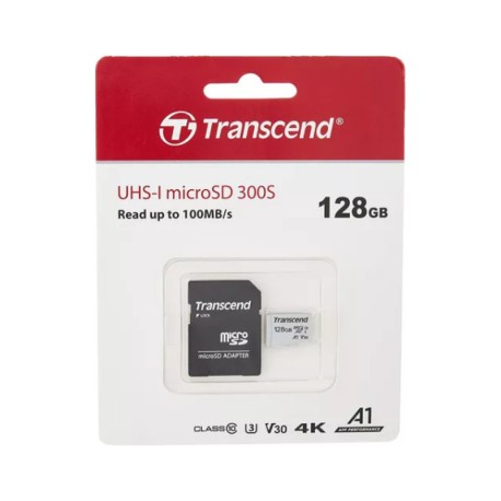 Tarjeta MicroSD 128GB Transcend 100MB/s U3 c adapt