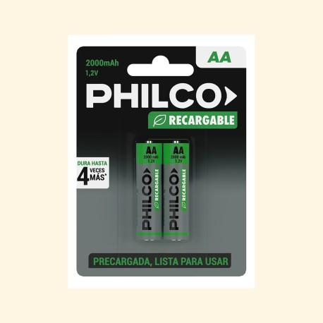 Batería PHILCO recargable AA 2100 nimh -por unidad-